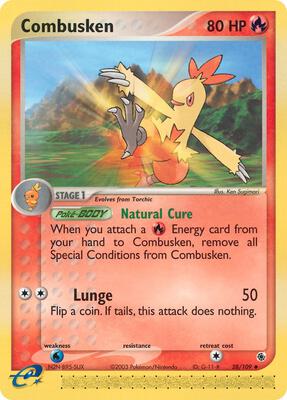 Combusken - 28/109 card from EX Ruby and Sapphire