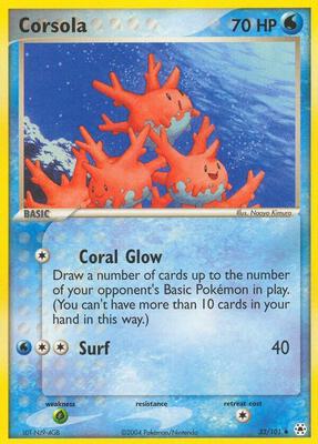 Corsola card from EX Hidden Legends