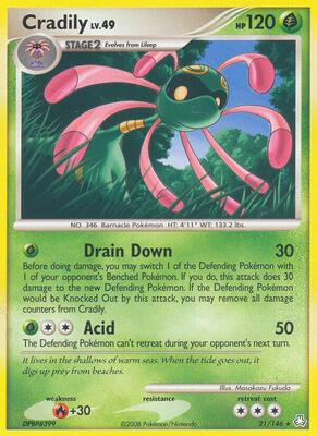 Cradily card from Legends Awakened