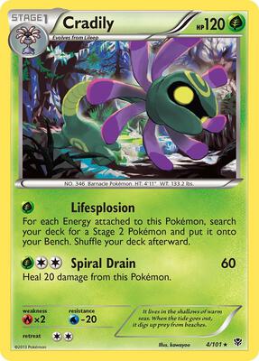 Cradily card from Plasma Blast
