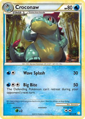 Croconaw card from HeartGold SoulSilver