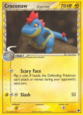 Croconaw (Delta Species) card from EX Dragon Frontiers