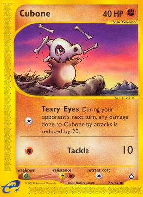 Cubone card from Aquapolis