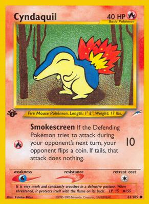 Cyndaquil card from Neo Destiny