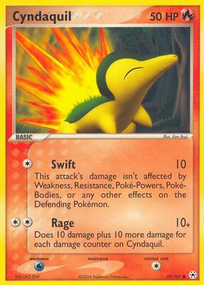 Cyndaquil card from EX Hidden Legends