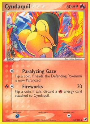 Cyndaquil card from EX Unseen Forces