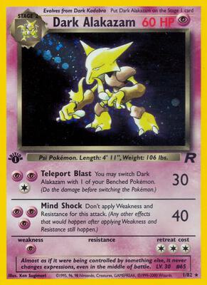 Dark Alakazam (1) card from Team Rocket