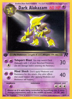 Dark Alakazam (18) card from Team Rocket