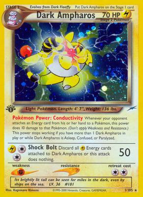 Dark Ampharos card from Neo Destiny