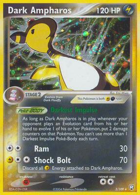 Dark Ampharos card from EX Team Rocket Returns