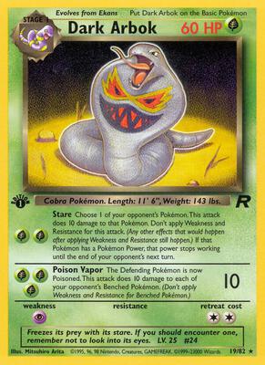 Dark Arbok (19) card from Team Rocket