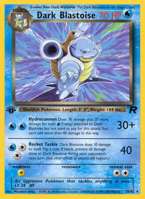 Dark Blastoise (20) card from Team Rocket