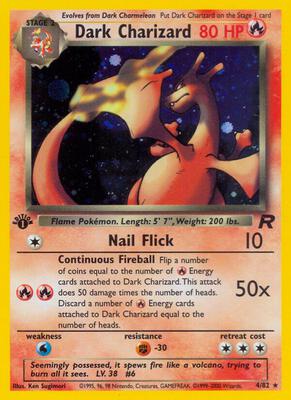 Dark Charizard (4) card from Team Rocket