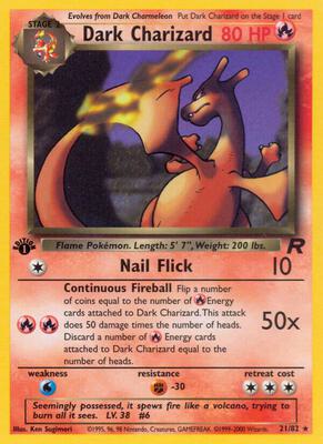 Dark Charizard (21) card from Team Rocket