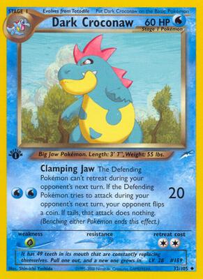 Dark Croconaw card from Neo Destiny
