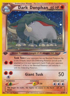 Dark Donphan card from Neo Destiny
