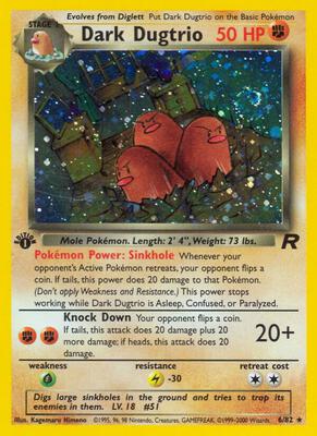 Dark Dugtrio (6) card from Team Rocket