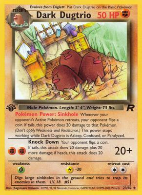 Dark Dugtrio (23) card from Team Rocket
