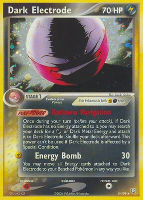 Dark Electrode card from EX Team Rocket Returns