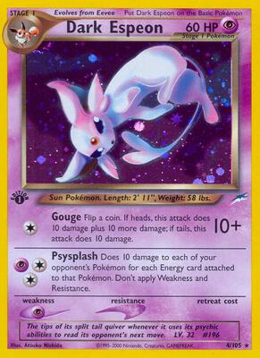 Dark Espeon card from Neo Destiny