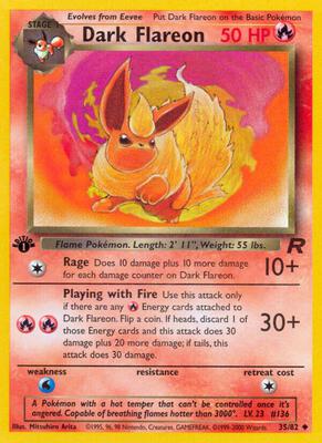 Dark Flareon card from Team Rocket
