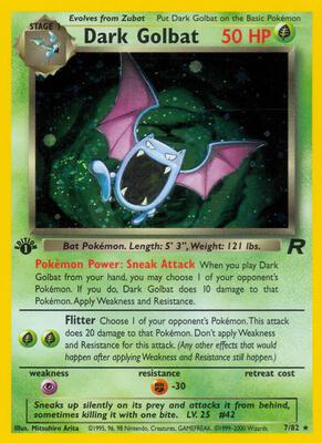 Dark Golbat (7) card from Team Rocket