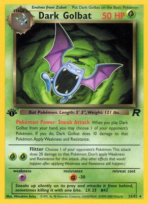 Dark Golbat (24) card from Team Rocket