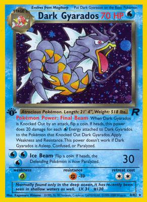 Dark Gyarados (8) card from Team Rocket