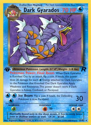 Dark Gyarados (25) card from Team Rocket