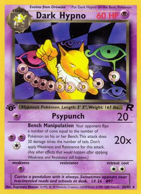 Dark Hypno (26) card from Team Rocket