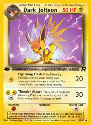 Dark Jolteon card from Team Rocket