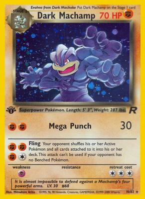 Dark Machamp (10) card from Team Rocket