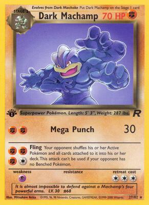 Dark Machamp (27) card from Team Rocket