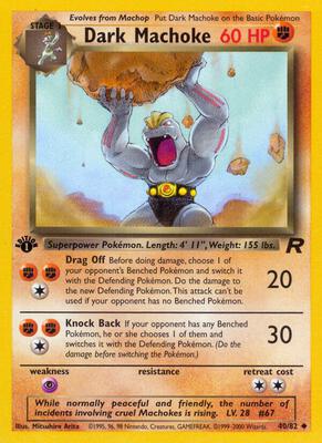 Dark Machoke card from Team Rocket