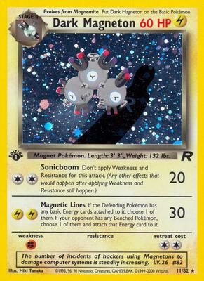 Dark Magneton (11) card from Team Rocket
