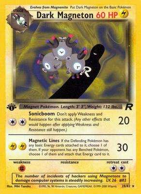 Dark Magneton (28) card from Team Rocket