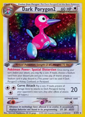 Dark Porygon2 card from Neo Destiny