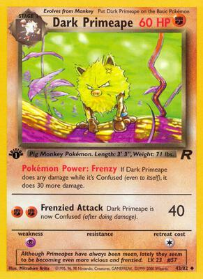 Dark Primeape card from Team Rocket