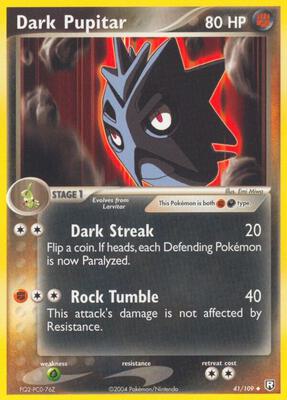Dark Pupitar - 041/109 card from EX Team Rocket Returns