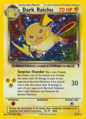 Dark Raichu card from Legendary Collection