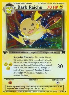Dark Raichu card from Team Rocket