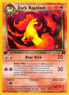 Dark Rapidash card from Team Rocket