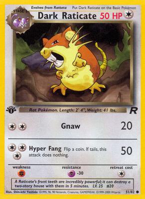 Dark Raticate card from Team Rocket