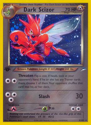 Dark Scizor card from Neo Destiny