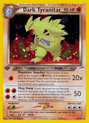 Dark Tyranitar card from Neo Destiny