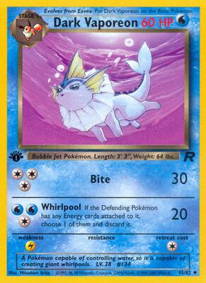 Dark Vaporeon card from Team Rocket