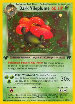Dark Vileplume (13) card from Team Rocket