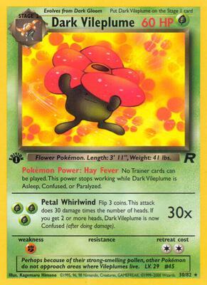Dark Vileplume (30) card from Team Rocket