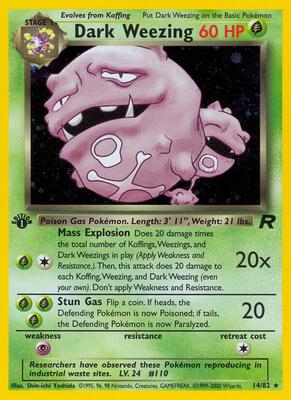 Dark Weezing (14) card from Team Rocket