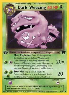 Dark Weezing (31) card from Team Rocket